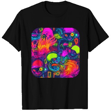 Discover Neon Style 80s Retro Party Color Glow T Shirts