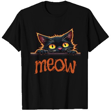 Discover Neon Black Cat with Playful  T Shirts
