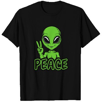 Discover Grey Alien Peace T Shirts