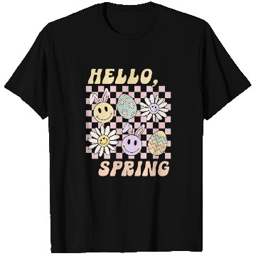 Discover Hello Spring Cute Easter Bunny Design T Shirts