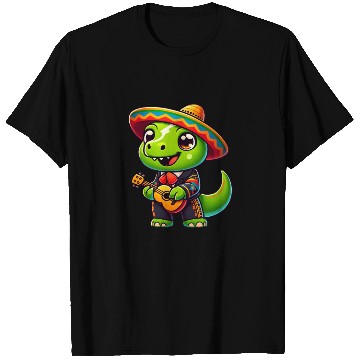 Discover Dino Mariachi Cinco de Mayo Guitar T Shirts