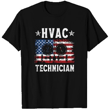 Discover HVAC Technician Patriotic US American Flag T Shirts