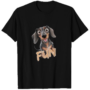 Discover Cheerful Dachshund Fun Expression T Shirts