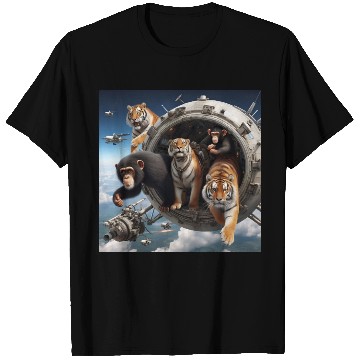 Discover Tigers and chimpanzees and bears spacecraft T Shirts