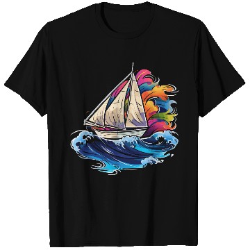 Discover Sailing Synthwave T Shirts