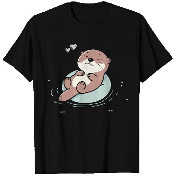 Discover Relaxed Otter – Cute Animal Illustration T Shirts