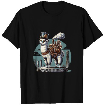 Discover Steampunk Llama With Top Hat and Gears T Shirts