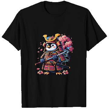 Discover Penguin Samurai with Cherry Blossoms T Shirts