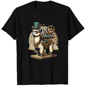 Discover Steampunk Llama with Gears and Goggles T Shirts
