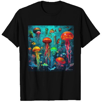 Discover Jellyfish atomic and neon. T Shirts