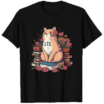Discover Book Cat Floral T Shirts