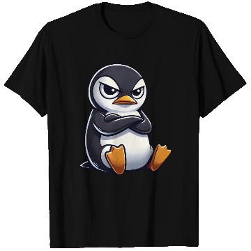 Discover Penguin cartoon skeptical look funny T Shirts