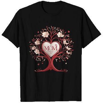 Discover 3D Heart Family Tree - Mom, the Heartbeat of Life T Shirts