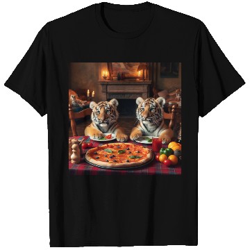 Discover Tiger Cubs eating pizza T Shirts
