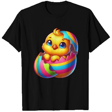 Discover Cute Chick Cartoon Colorful Easter Egg Hatching T Shirts
