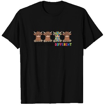 Discover Unique & Proud – Autism Awareness Highland Cow T Shirts