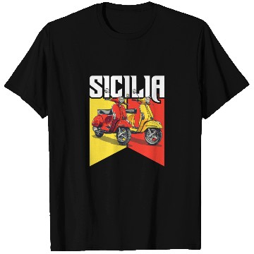 Discover Sicilia Flag T Shirts - Sicilian Scooters Sicily