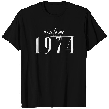Discover Vintage 1974 Elegant Minimalist Birthday T Shirts