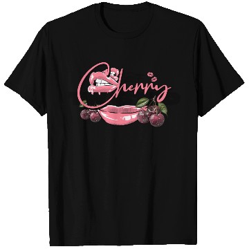 Discover TWISTED CHERRY - Lips Logo (light pink/black) T Shirts