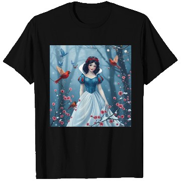 Discover Snow White fantasy with birds. T Shirts