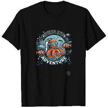 Discover Diving Into Adventure – Octopus Diver T Shirts