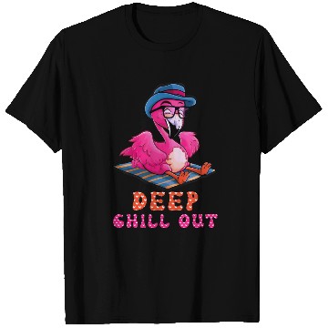 Discover Deep Chill Out Flamingo Summer Vacation T Shirts