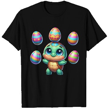 Discover Turtle juggling colorful Easter eggs T Shirts