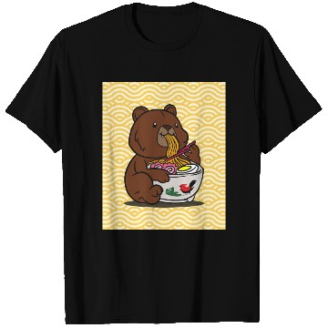 Discover Cute Bear Ramen - Kawaii Cartoon Brown Bear T Shirts