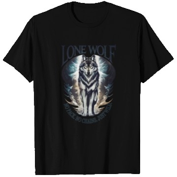 Discover Lone Wolf - No Pack, No Chains, Just Wild T Shirts