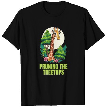 Discover Gardener Giraffe - Pruning the treetops T Shirts