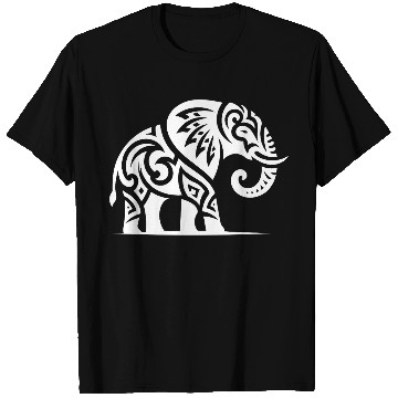 Discover Elegant Tattoo Elephant With Large Tusks T Shirts