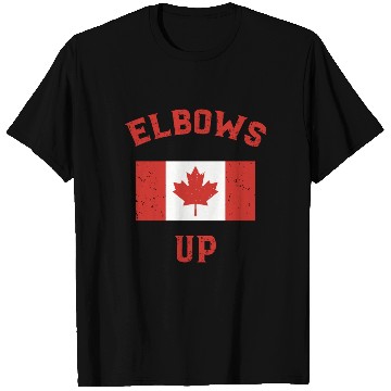 Discover Elbows Up Canada Vintage Anti Trump Tarriff Slogan T Shirts