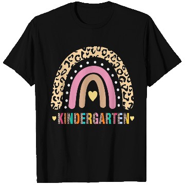 Discover Kindergarten Teacher Leopard Rainbow Teacher T Shirts