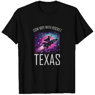 Discover Cowboy with Rocket – Texas Space Adventure T Shirts