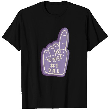 Discover #1 Dad – Purple Foam Finger Badge T Shirts