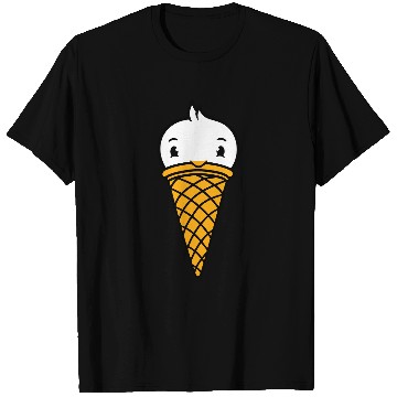 Discover Bird Ice Cream Waffle Scoops Summer Yummy eating T Shirts