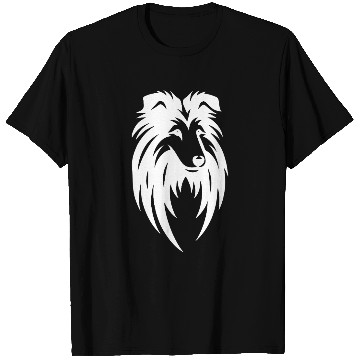 Discover Geometric Long-haired Dog In Tribal Style T Shirts