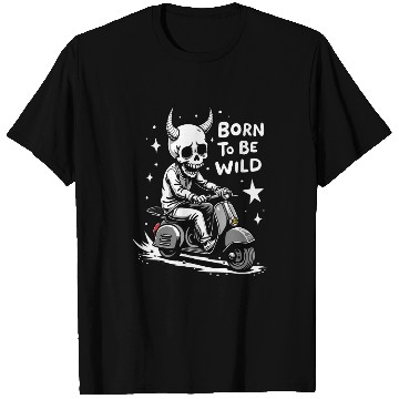 Discover Born to Be Wild - Skull Devil on Scooter T Shirts