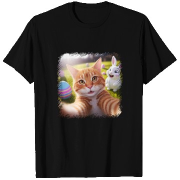 Discover Cute Easter Selfie Cat Bunny Spring T Shirts For Kids
