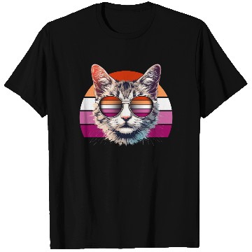 Discover Lesbian Pride Cool Cat with Sunglasses T Shirts