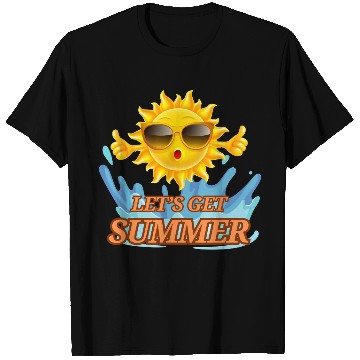 Discover Let’s Get Summer - Fun Sun & Waves Design T Shirts
