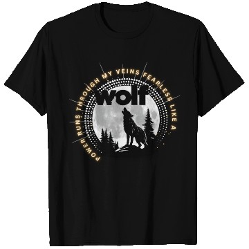 Discover Fearless Wolf Full Moon T Shirts