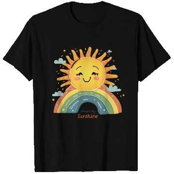 Discover You Are My Sunshine – Happy Sun & Rainbow Design T Shirts