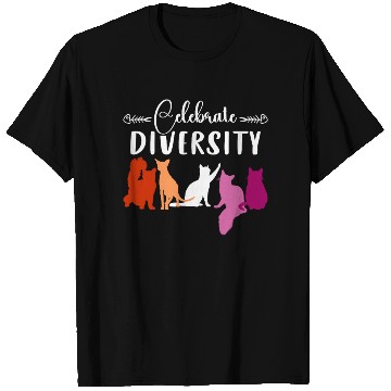 Discover Celebrate Diversity Lesbian Pride LGBTQ Cat Lover T Shirts