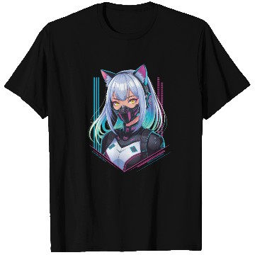 Discover Cyberpunk Girl Cat Ears T Shirts
