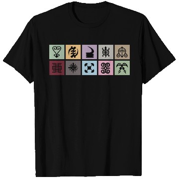 Discover West African Adinkra Symbols Grid T Shirts