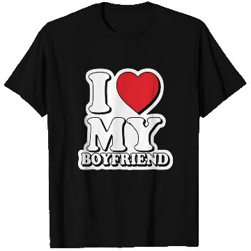 Discover "I Love My Boyfriend" graphic design T Shirts