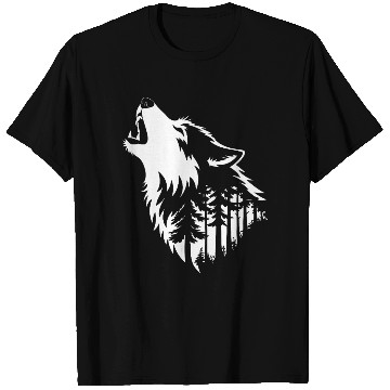 Discover Howling Wolf & Forest Silhouette T Shirts