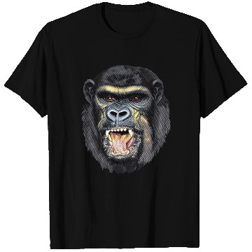 Discover Fierce Gorilla Head Design, Wild Animal Art T Shirts