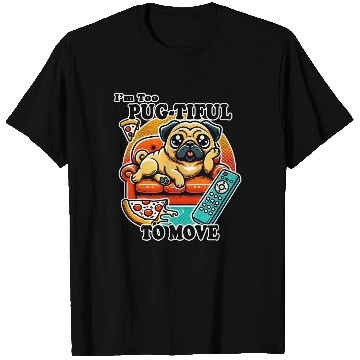 Discover Pug Relaxing Couch Design T Shirts